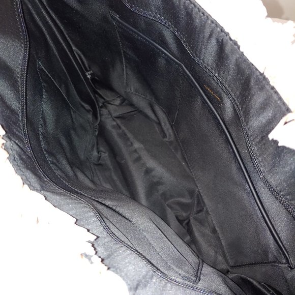 Stella & Dot Embroidered Palm Straw Fringed Tote With Rope Handles - Picture 8 of 13